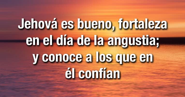 Jehová es bueno, fortaleza en el día de la angustia; y conoce a los que en él confían (Nah 1:7)